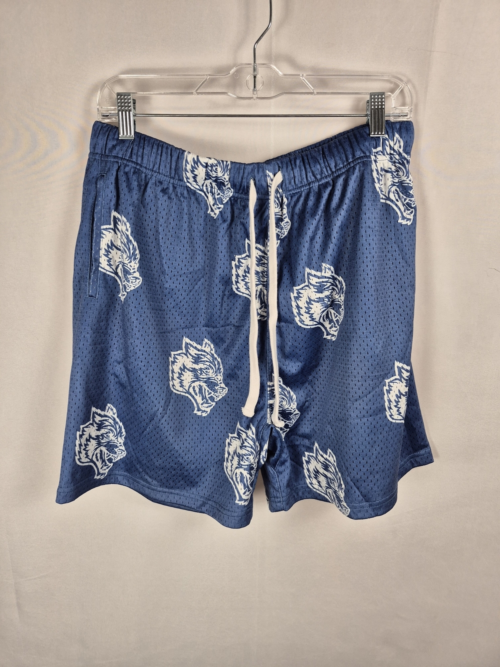 Darc Sport Wolf Blue Printed Athletic Shorts with White Drawstring Size L